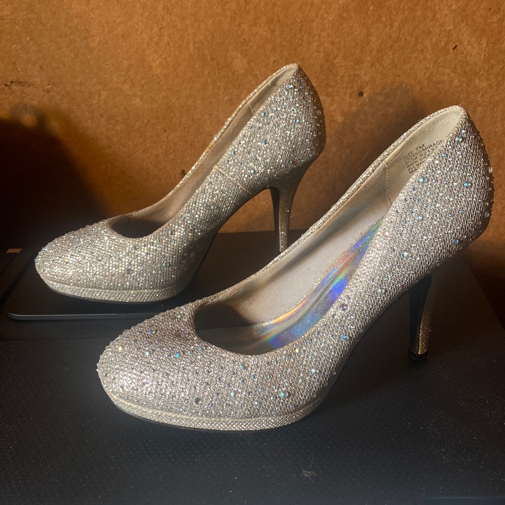 Silver Slipper Heels